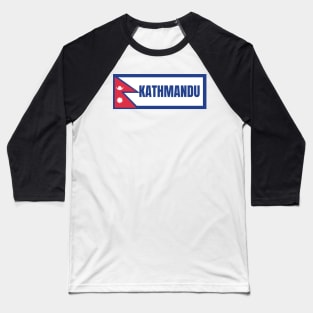 Kathmandu City in Nepal Flag Baseball T-Shirt